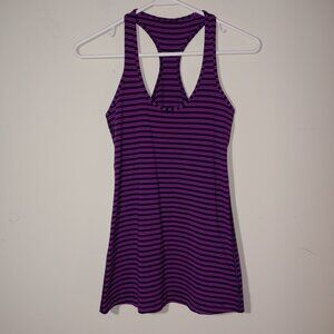 Lullemon Stripe Racerback Tank Top Purple Black Size 6